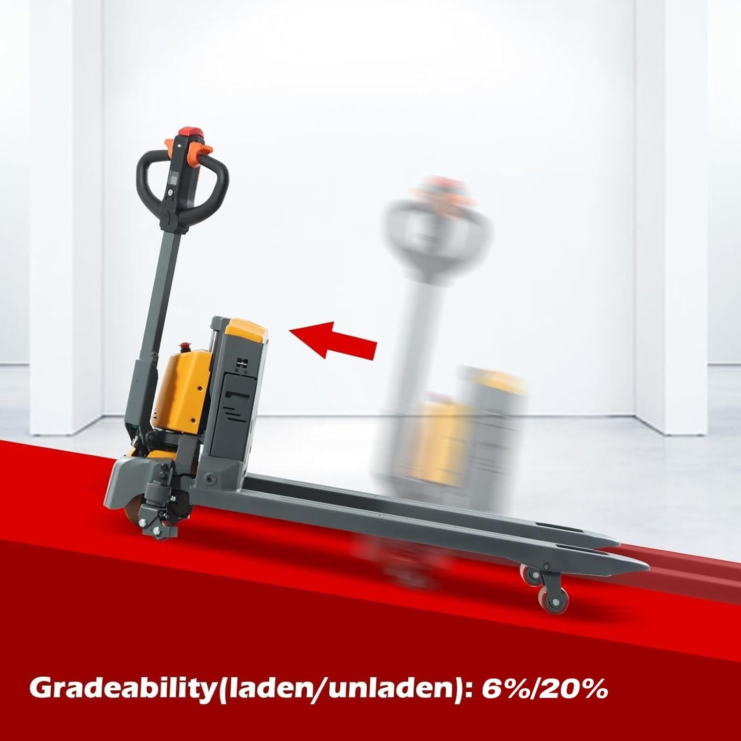 APOLLOLIFT 4400lb Capacity Full Electric Pallet Jack Truck, Lithium Battery Powered Pallet Truck 48 x 27 Forks, Lift Jacks for Narrow Spaces