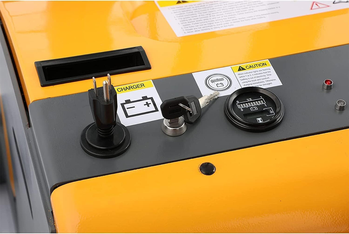 Apollo Stacker Full Electric Counterbalanced Material Lift 2200 Lbs Capacity 98" Lifting Height Powered Hydraulic Lifter with Straddle Forks Suitable for All Kinds of Pallets