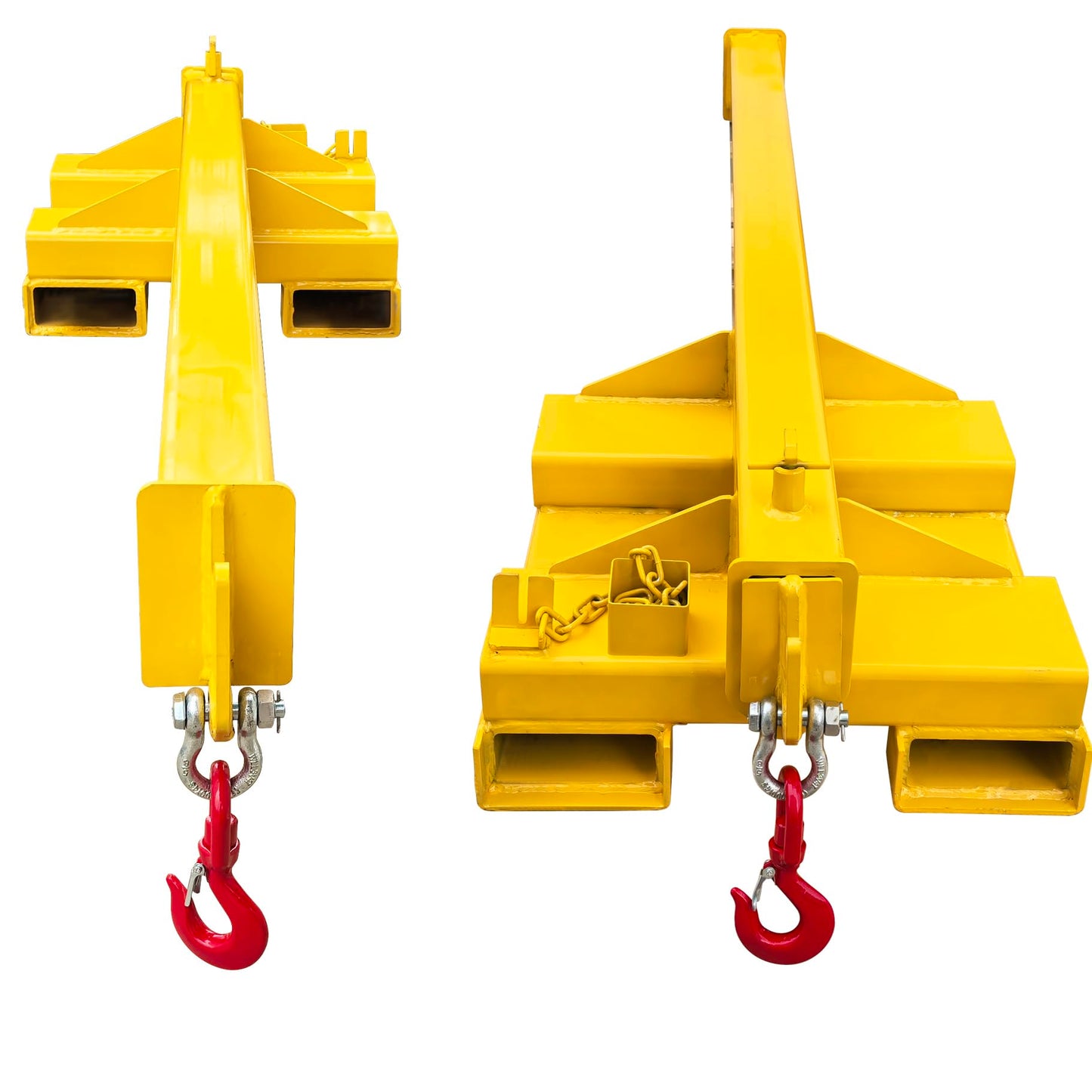 INTSUPERMAI Forklift Mobile Crane 6600lbs/3 Ton Capacity Adjustable Forklift Jib Boom Crane with Horizontally & Vertically Dual Directions Use Telescopic Arm with Truss Hoist Jib Boom and Hooks