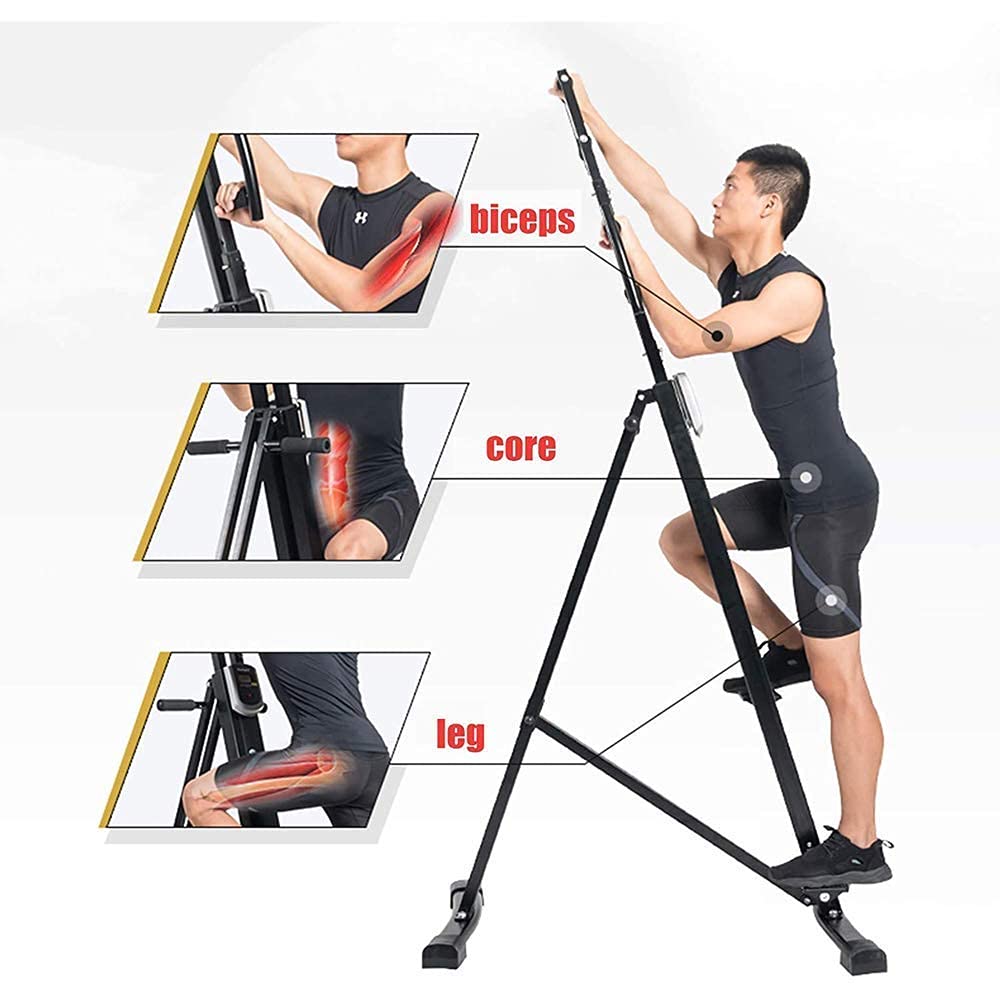 ZHCWEP Vertical Climber Exercise Machine,Folding Mountain Climber Stair Stepper Exercise Equipment Cardio for Maximum Calorie Burn Workout Fitness Gym