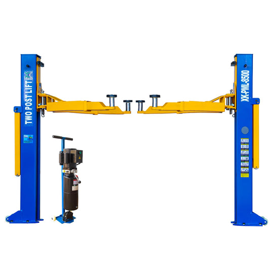 XK-PML-8500 Manual-Lock 2 Post Car Lift for Home Garage Mobile 8500 lbs with 36 Months Parts Replacement