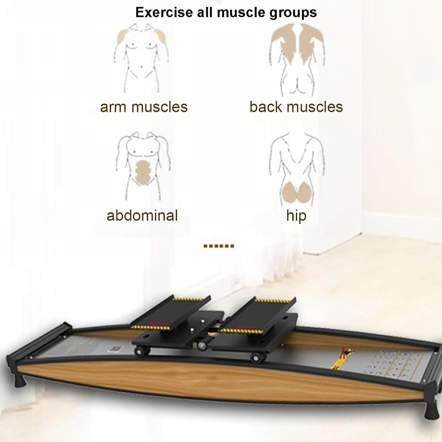 McbeAn Indoor Simulated Ski Machine, Ski Trainer, Strength and Balance Training Tool Set, Freely Adjustable Resistance 0-100KG, Various Training Movements, Silent Pulleys, for Home, Gym, School