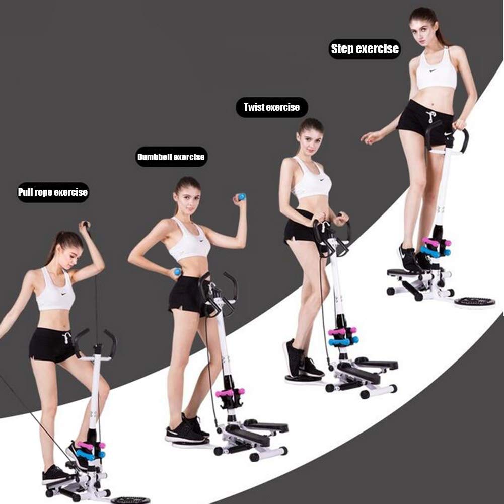 Mini Exercise Stair Stepper Fitness Machine for Men and Women, Home Swing Legs Trainer with Resistance Bands Cardio Workout Pedal Exerciser