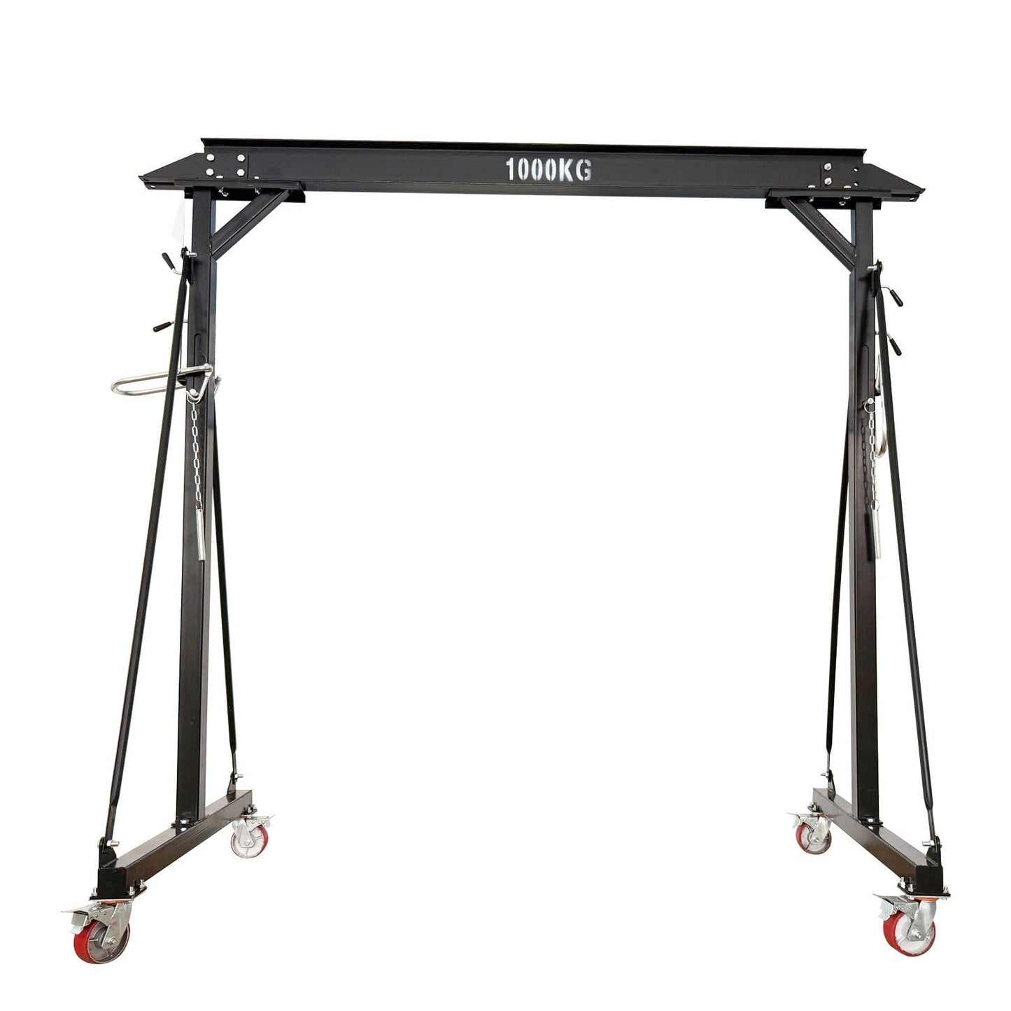 Yokoma 1 Ton Portable Gantry Crane,2204LBS Steel Manual Hoist with Adjustable Height (94.5-141.7in),Mobile Lifting Frame with Wheels for Factories,Warehouses,Maintenance Workshops