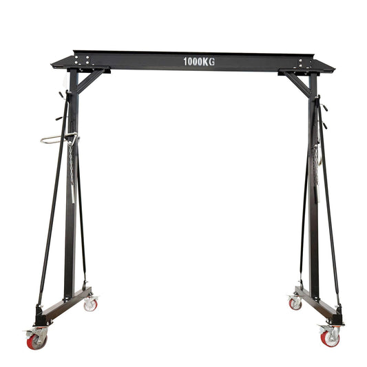 Yokoma 1 Ton Portable Gantry Crane,2204LBS Steel Manual Hoist with Adjustable Height (94.5-141.7in),Mobile Lifting Frame with Wheels for Factories,Warehouses,Maintenance Workshops