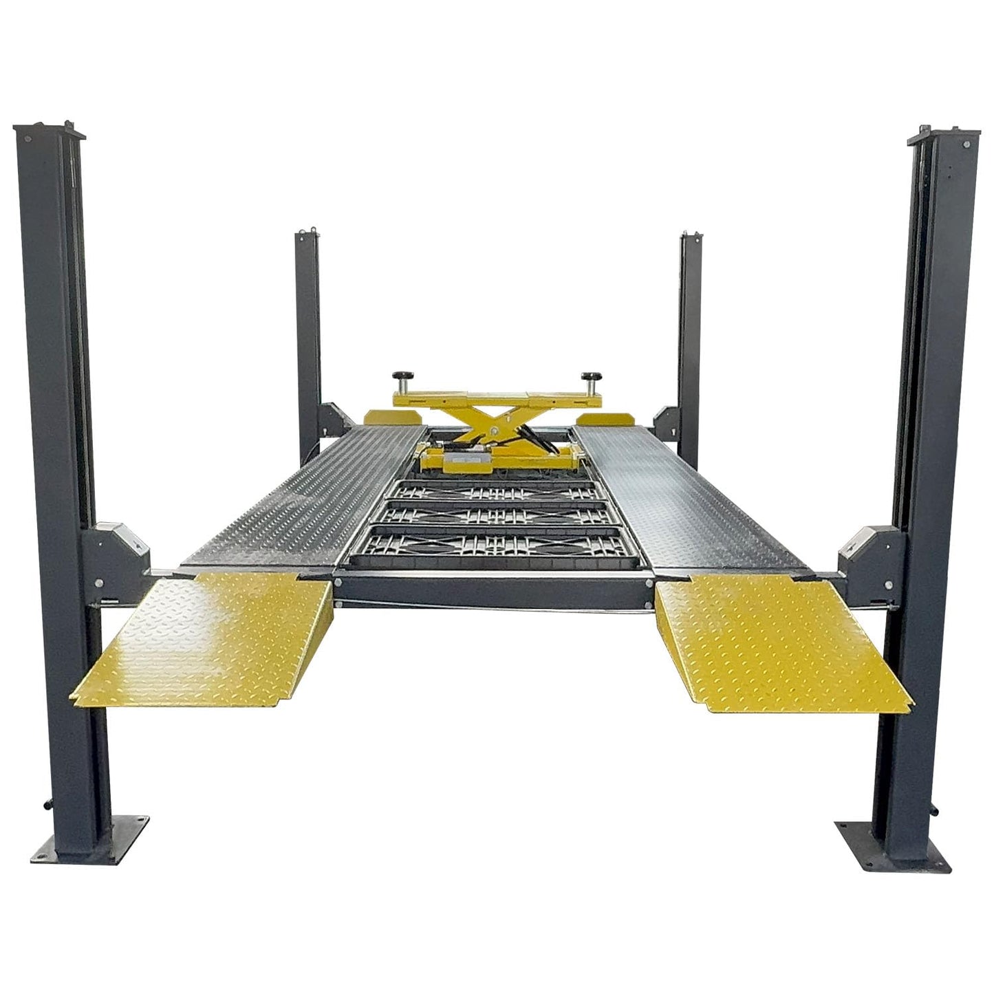 HPDMC 8500 lbs Four Post Parking Lift, 110V Heavy Duty 4 Post Lift w/Caster, Suit with Rolling Jack Bridge Jack for Workshop, Maintenance Shop 1 Year Warranty