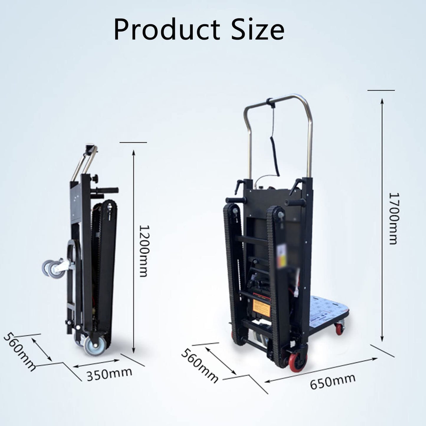 uhyOHF Powered Stair Climbing Hand Trucks Cart for Moving, Electric Stair Climing Cart,Heavy Duty Folding Stair Climber Cart,Smoothly Rolls,24v36ah