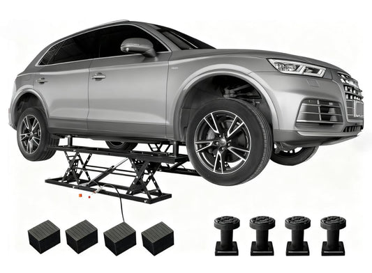 Heavy-Duty Portable Car Lift,Height Adjustable Scissor Jack with Locking Levers&Wheels,Steel Mobile Clearfloor Lift for Cars,SUVs,Light Trucks,Home Garage&Professional Workshop Use (Black, 5000 LBS)