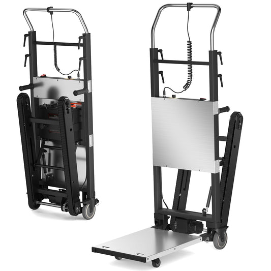 Electric Stair Climbing Dolly Heavy Duty Hand Truck Stair Climber Cart with Safety Strap (Black)