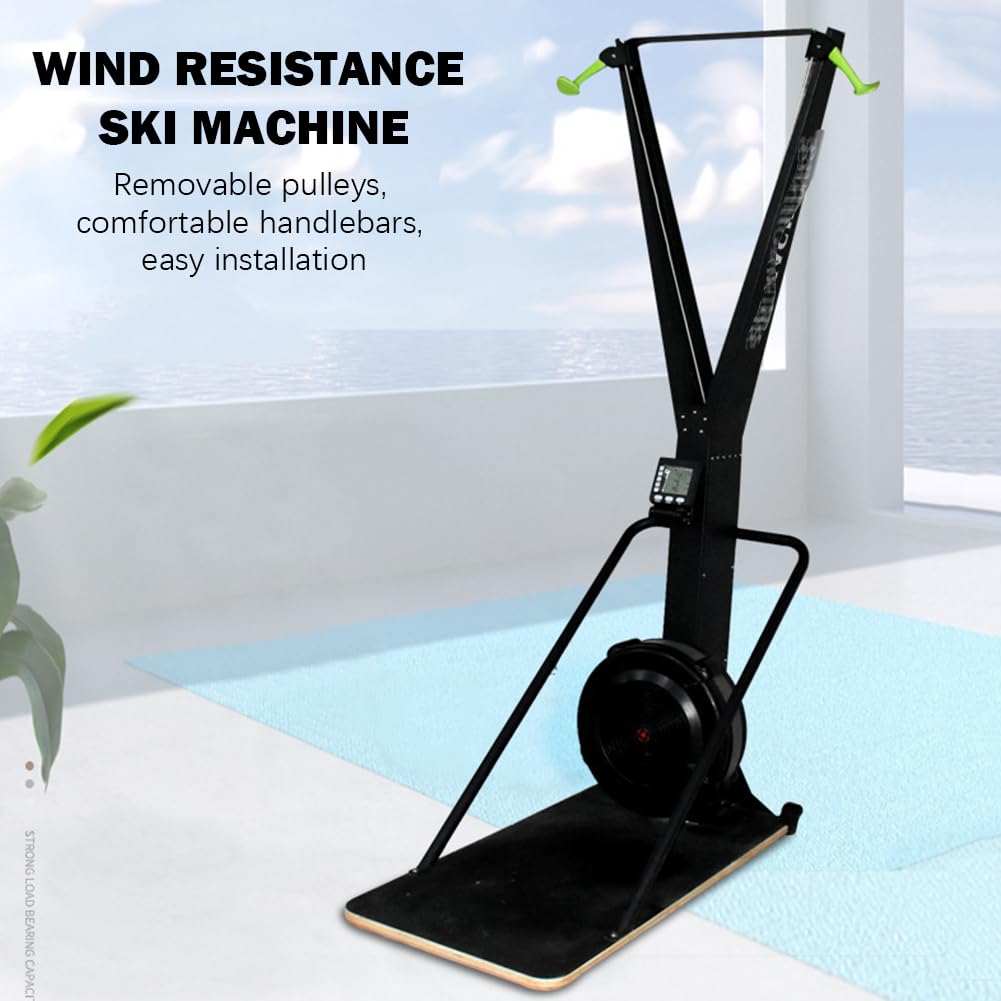 UPWONEA Gym Wind Resistance Ski Machine, Ski Simulator, Aerobic Fitness Ski Machine, Indoor Strength Training Home Fitness Equipment, Endurance Training