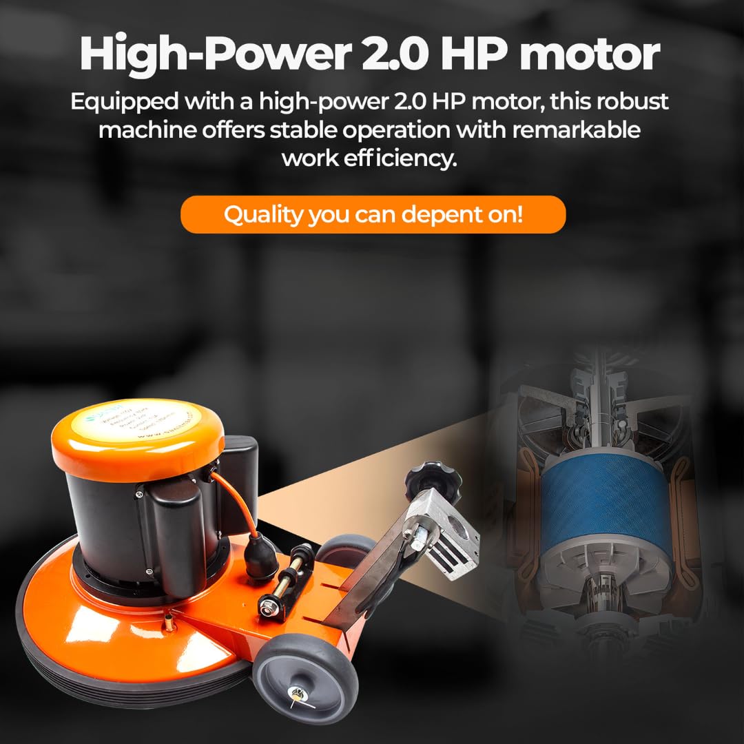 17" Commercial Floor Buffer Scrubber Polisher Machine, 2.0 HP, 175 RPM, 3.4-Gal Tank, Multi-Function Floor Machine for Scrubbing, Stripping, Polishing & Waxing