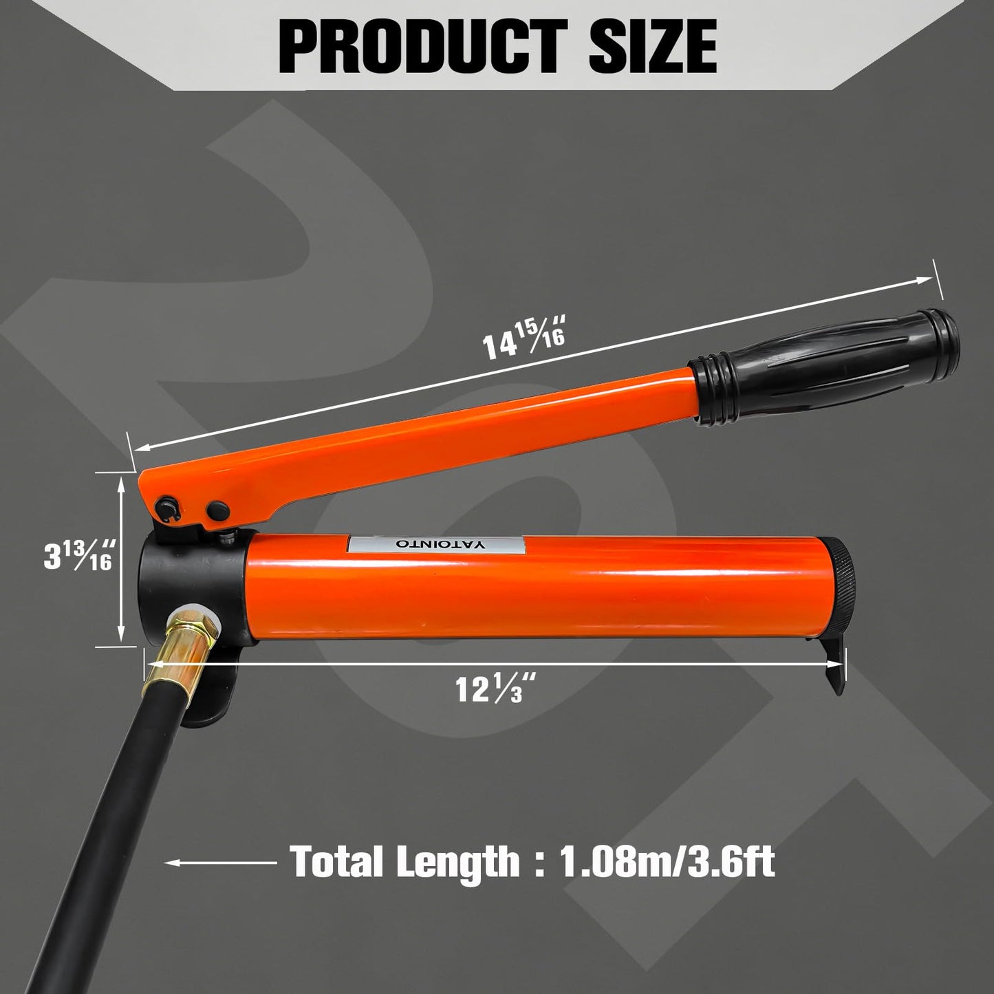 YATOINTO 20 Ton Low Profile Hydraulic Cylinder Jack Porta Power Ram 0.43" Stroke Hydraulic Jack for Short Distance Lifting & Leveling(Orange-Red)