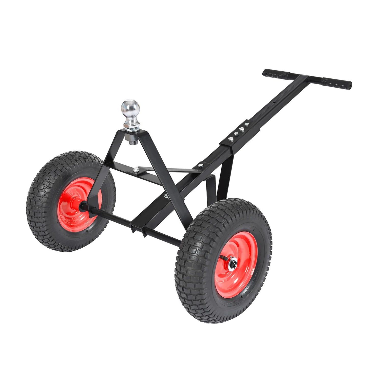 600 LB Load Capacity Trailer Dolly, Heavy Duty 2-Wheel Hand Trailer Mover with 2” Hitch Ball, Dual 13” Pneumatic Tires for RV, Boat & Utility Trailers