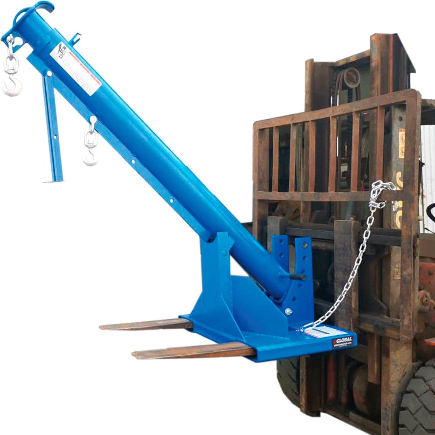 Global Industrial Adjustable Pivoting Forklift Jib Boom Crane, 86-5/8"-146-5/8"L,6000 Lbs.Cap.