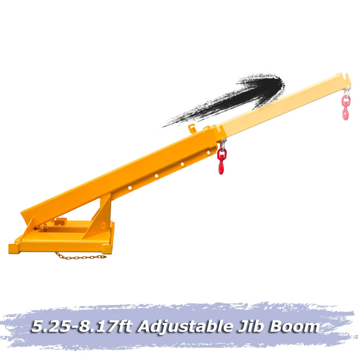 Adjustable Forklift Jib Boom Crane, 6600LB/3T Forklift Mobile Crane, Forklift Crane Attachment with Truss Hoist Jib Boom Hook, 63-98 in Forklift Telescopic Arm