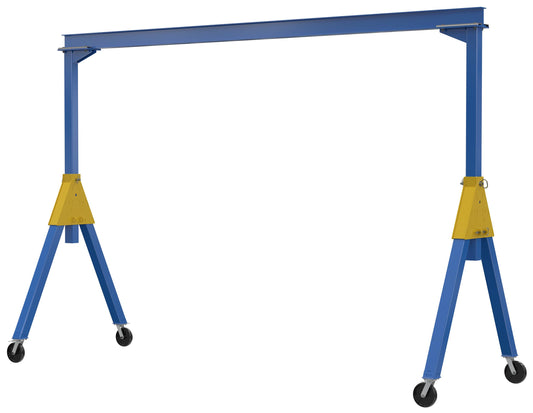 Vestil FHSN-2-15 Steel Knockdown Fixed Gantry Crane with Glass Filled Nylon Casters 15 Ft. 2000 Lb. Capacity Blue