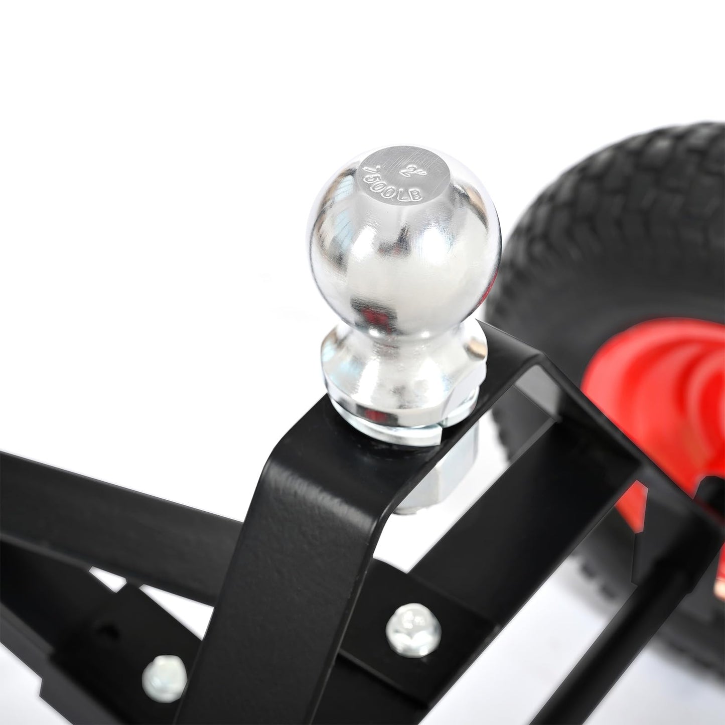 600 LB Load Capacity Trailer Dolly, Heavy Duty 2-Wheel Hand Trailer Mover with 2” Hitch Ball, Dual 13” Pneumatic Tires for RV, Boat & Utility Trailers