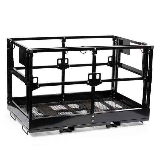 Titan Attachments 4' x 6' Mesh Telehandler Work Platform, Man Safety Basket, Forklift Attachment, Safety Cage