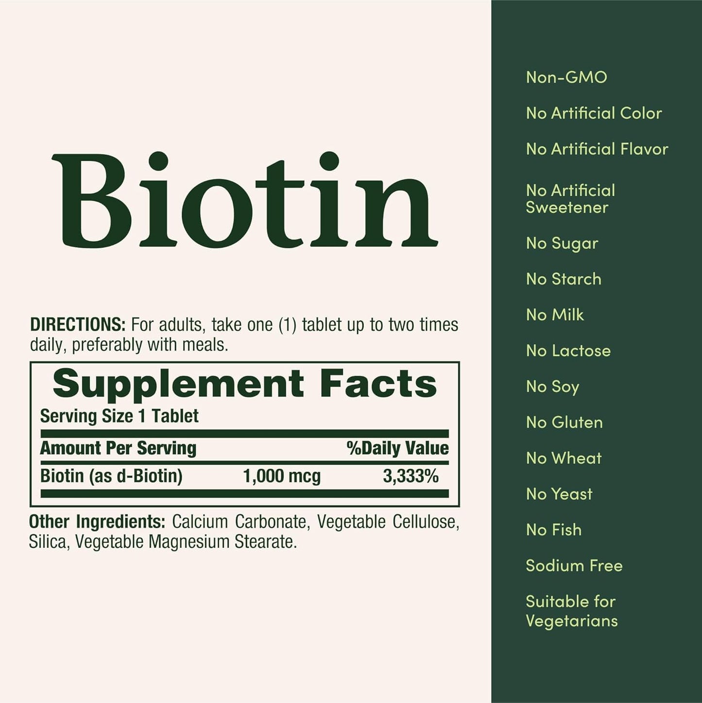 Nature's Bounty Biotin 1000 mcg Tablets, Strawberry, 100 Count, Pack of 3