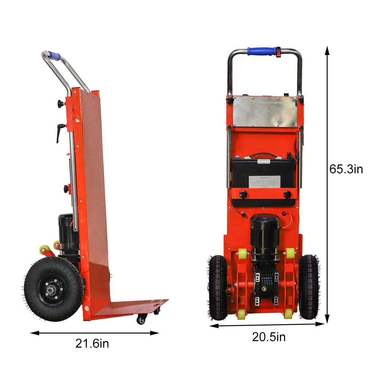 WMWZPYH Electric Stair Climbing Hand Trucks Up and Down Stairs Effortless, 881LB High Load Capacity Powered Stair Climber Cart, Heavy Duty Stair Climbing Cart for Moving Warehouse(Orange)