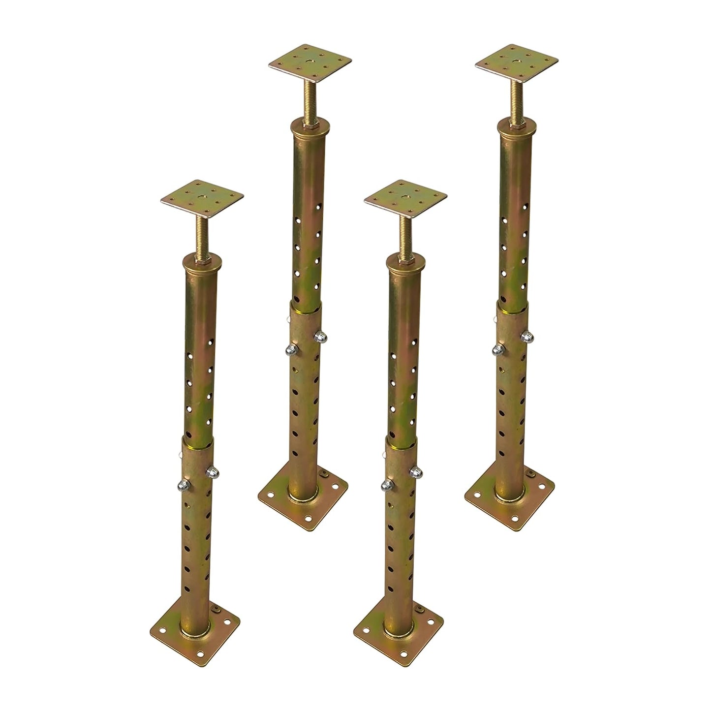 ASTAMOTOR 19.5"-34.5" Height Range Adjustable House Floor Jacks Post Pole for Leveling, Galvanized, 4 Pack