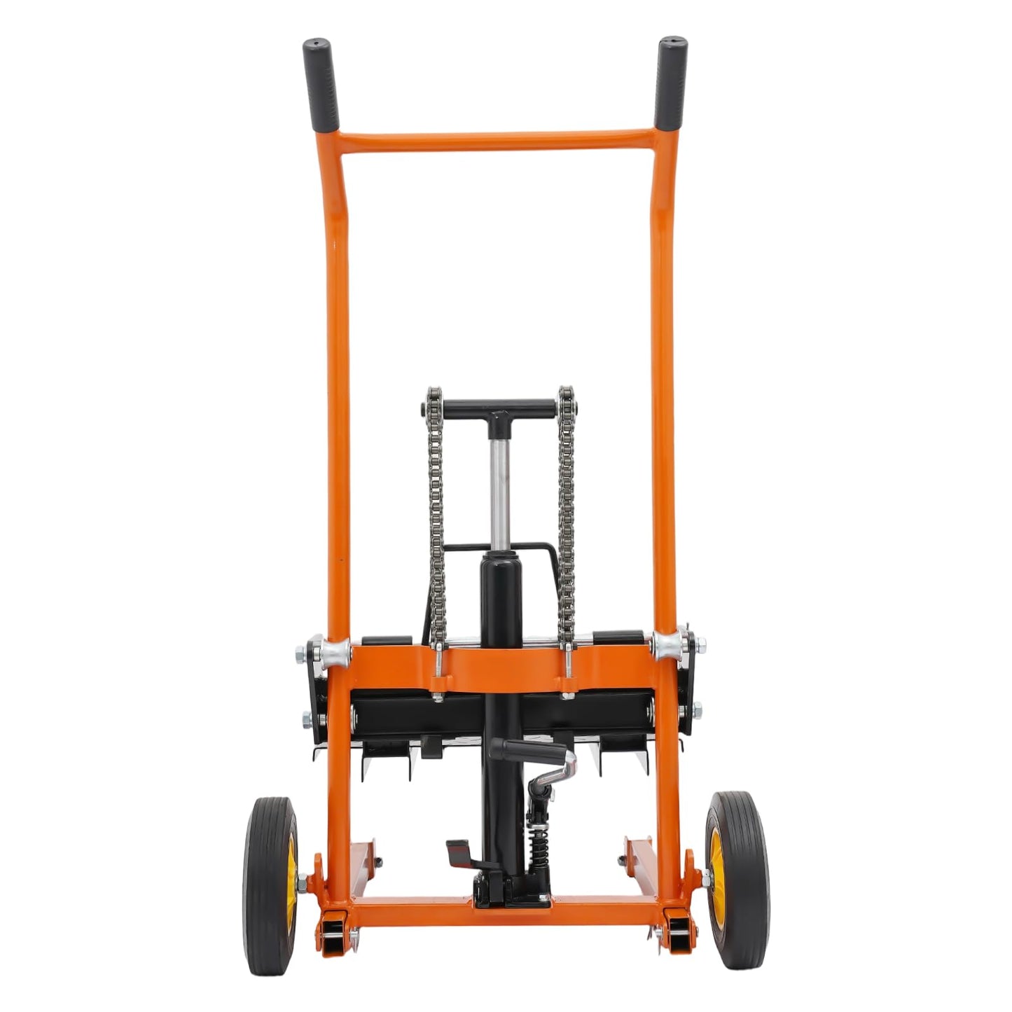 Hydraulic Material Lift Winch Stacker 577 lbs Capacity, Heavy Duty Adjustable Lift Stacker, 35.43in Max Lift, Hand Hydraulic Material Lift Pallet Truck for Workshops, Warehouses, Factories