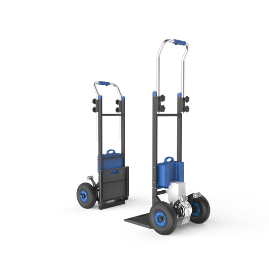 XSTO ZW47250 Electric Stair Climbing Hand Trucks Heavy Duty Folding Dolly Cart for Moving Powered Stair Climber Cart Hand Trolley 550lb Capacity for Furniture Family Logistics Warehouse