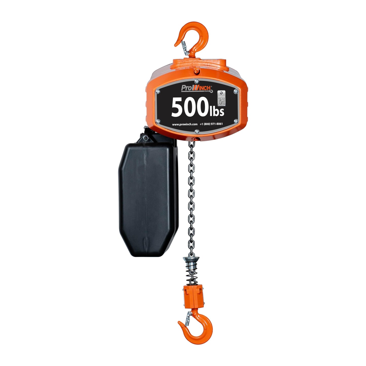 Prowinch Portable Electric Hoist - 500 lbs Electric Chain Hoist with Wireless & Wired Remote Control, 20 ft Lifting Height, Single-Phase Dual Voltage 115/230V, G100 Chain, Overhead Crane, 1 Speed