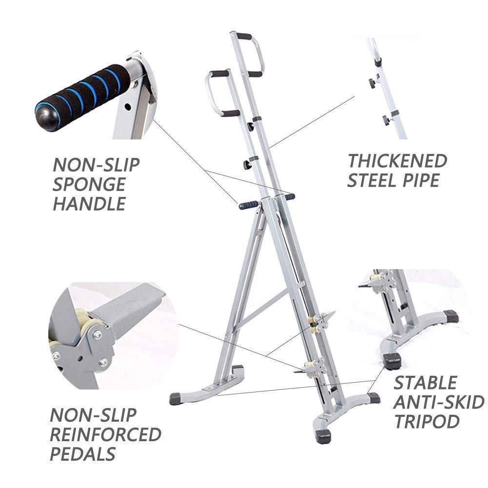 Stepper,Vertical Climber Machine Climbing Stair Folded Full Body Cardio Exercise Equipment-Adjustable Height- Non-Slip Design -for Home Office