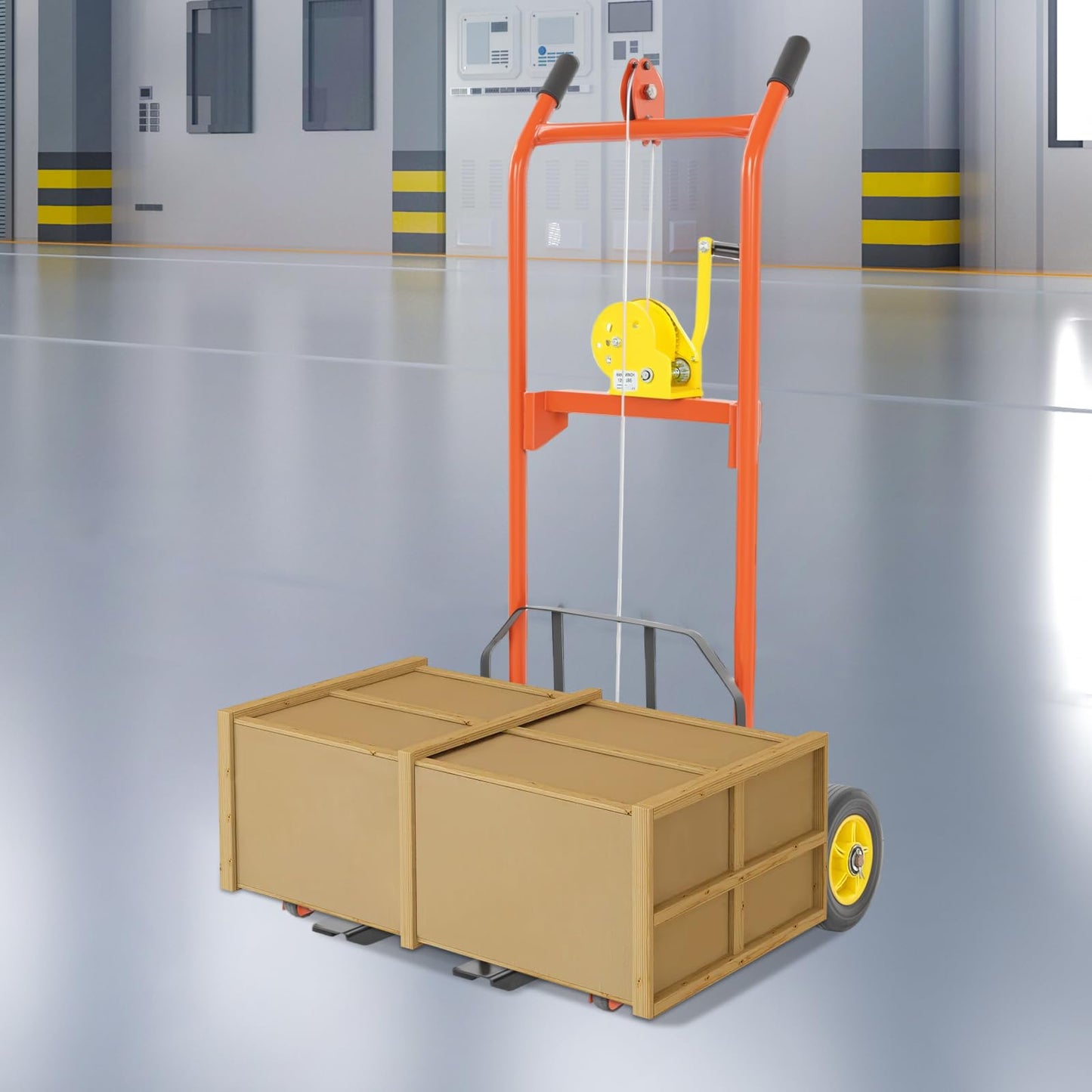 YUMIONB Lift Winch Stacker, 441 lbs 2.36-15.7in Height Adjustable Fork Lift Stacker Hydraulic Material Lift Winch Stacker Materials Lifts Pallet Truck for Warehouse, Workshop (40in 330lbs)