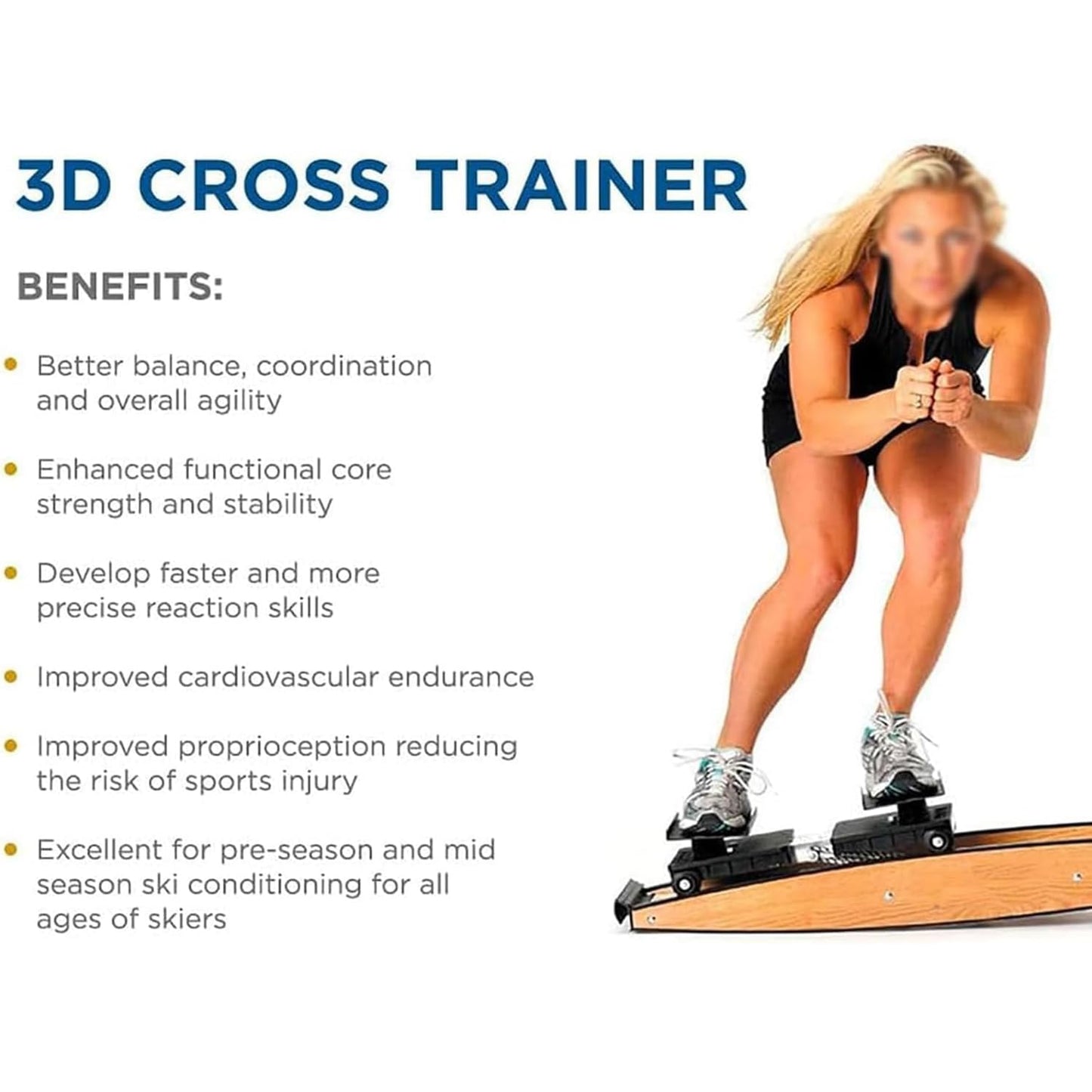 Indoor Ski Machine, Simulated Ski Exercise Machine, Professional Indoor Fitness Equipment, 150kg Load-Bearing, 0-100kg Adjustable Resistance, for Workout Balance, Aerobic Training