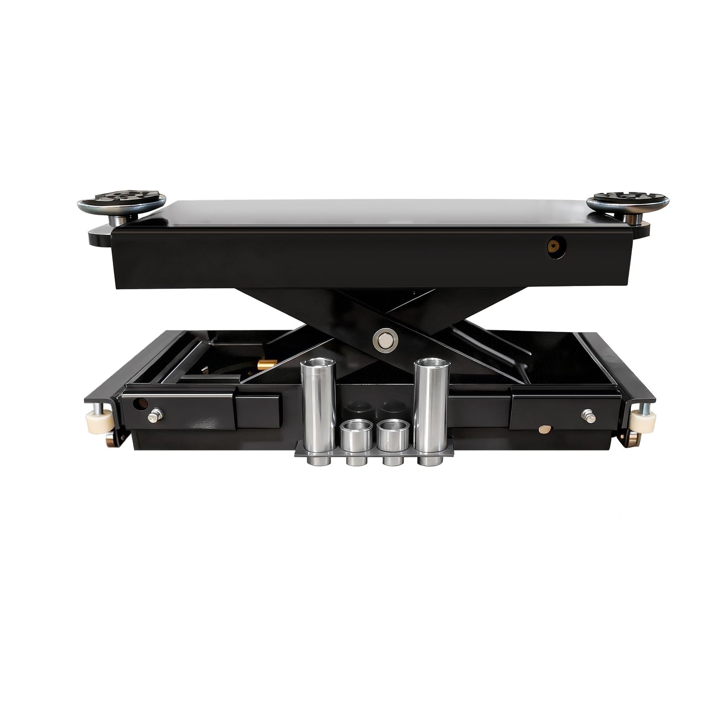 4500 Lb Rolling Scissor Jack, Manual Pump Rolling Bridge Jack for 4 Post Lift, Adjustable Width with 3 Locking Positions