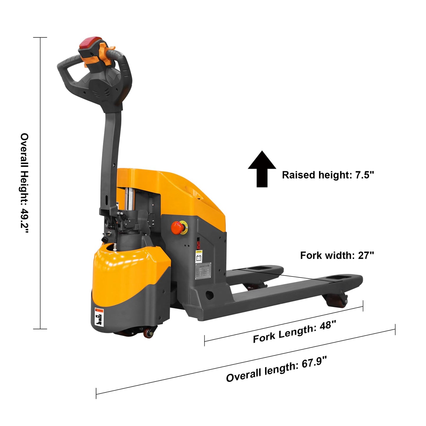 Apollo Full Electric Pallet Truck Heavy Duty Mini Truck Walkie Pallet Jack for Narrow Scene 3300lbs Capacity 48" x 27" Fork