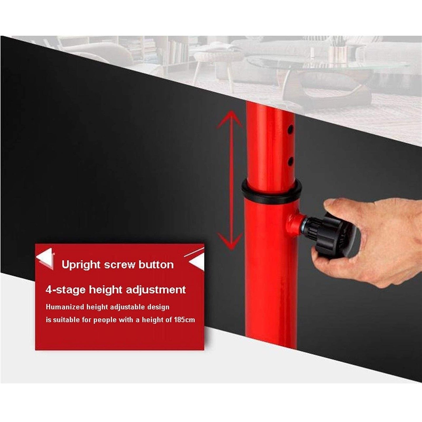 Mini-Stepper Swing Stepper Multifunction Stair Step Machiner Home Twist Stepper Workout Fitness Machine Silent Sport Exercise Gym with Handle Bar Efficency (Red)