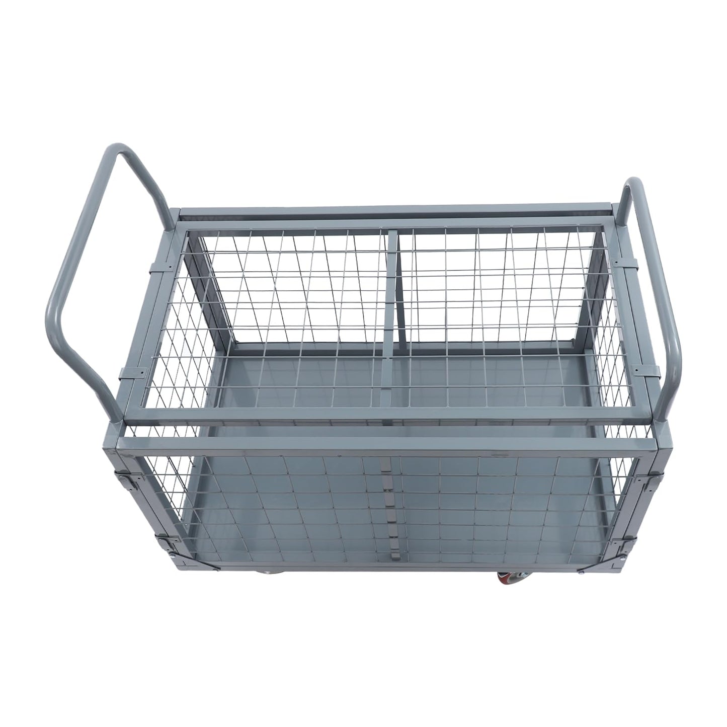 38.4" x 23.6" x 37.9" Platform Truck Cart with Cage, 5 in 1 Flatbed Cart 2000 lbs Heavy Duty Hand Truck Moving Platform Trucks Hand Carts for Groceries, Garage