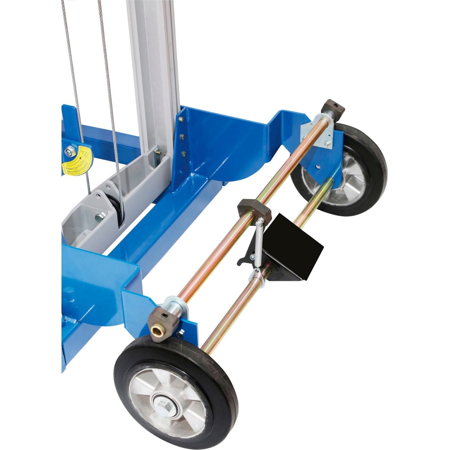 Global Industrial Lightweight Hand Operated Lift Truck with Straddle Legs, 400 Lb. Capacity, 120" Lift Height, for Lifting & Moving Pallets Boxes Bins and More