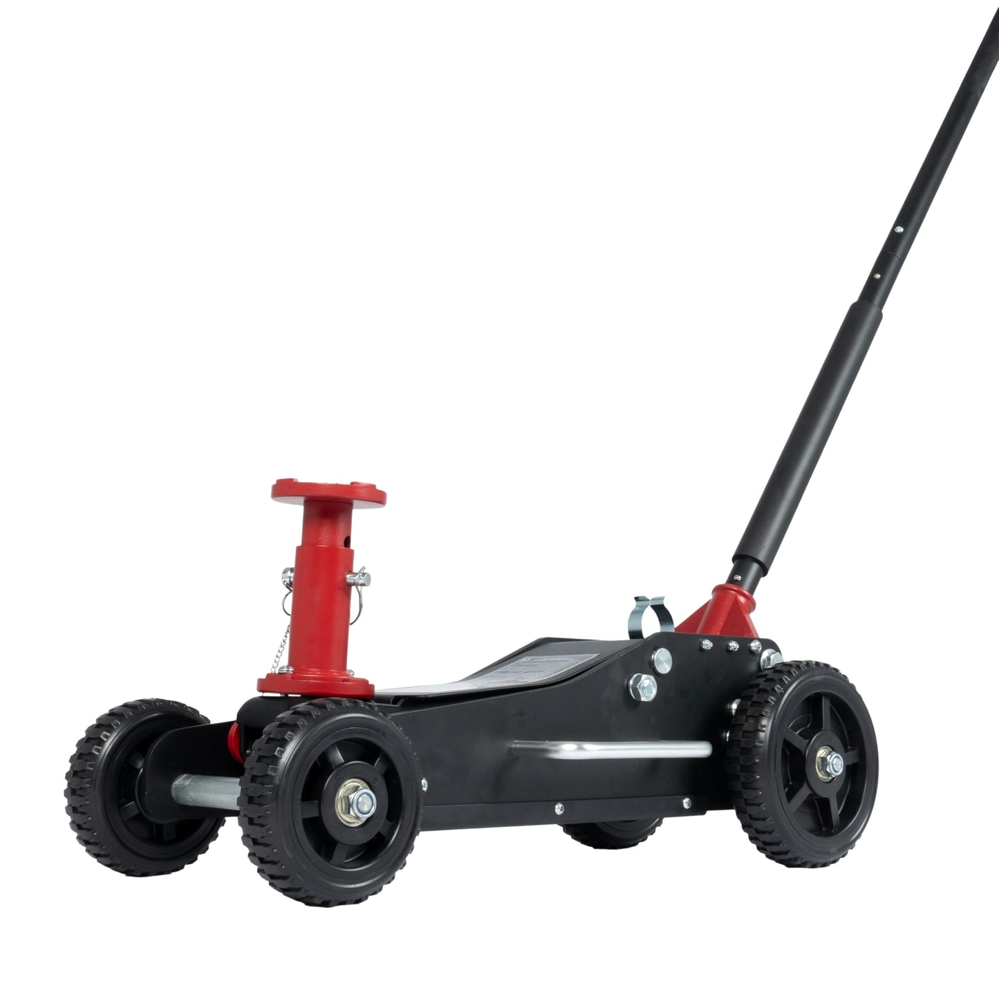 3 Ton (6600 lbs.) Big Wheel Dual Pistons Heavy-Duty Steel Construction Off-Road Jack, Hydraulic Car Jack with Extra Adjustable Height Saddle, for Trucks, SUVs, ATVs