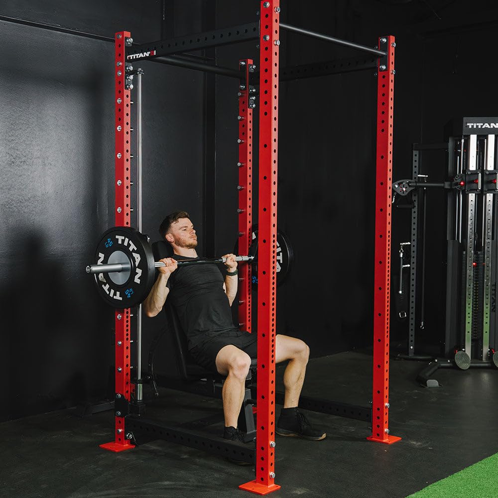 Titan Fitness T-3 Series 82" Smith Machine Power Rack Attachment, 500 LB Capacity, Comes with Smith Olympic Bar, Guide Rods, Safety Catches, Spotter Hooks
