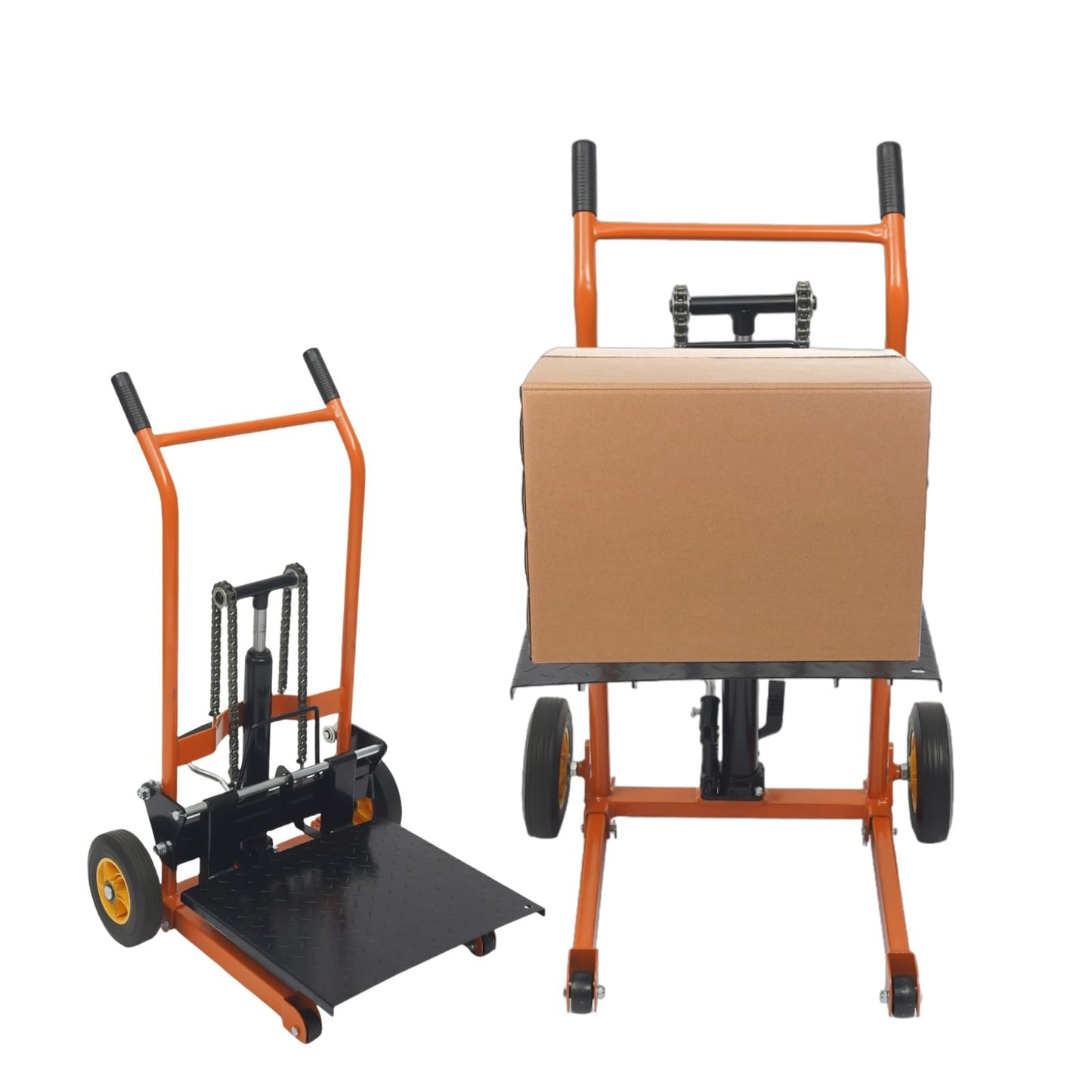 ZBXGJKSY Hydraulic Material Lift Winch Stacker, 577 Lbs Hydraulic Material Lift Pallet Truck 2 Modes Adjustable Lift Stacker with Removable Lifting Plate Max 36" Lift Height Pallet Jack for Workshops