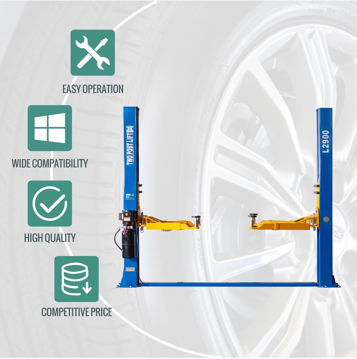 XK L2900 220V Car Lift 9,000 LB 2 Post Lift Car Auto Truck Hoist with 36 Months Parts Replacement