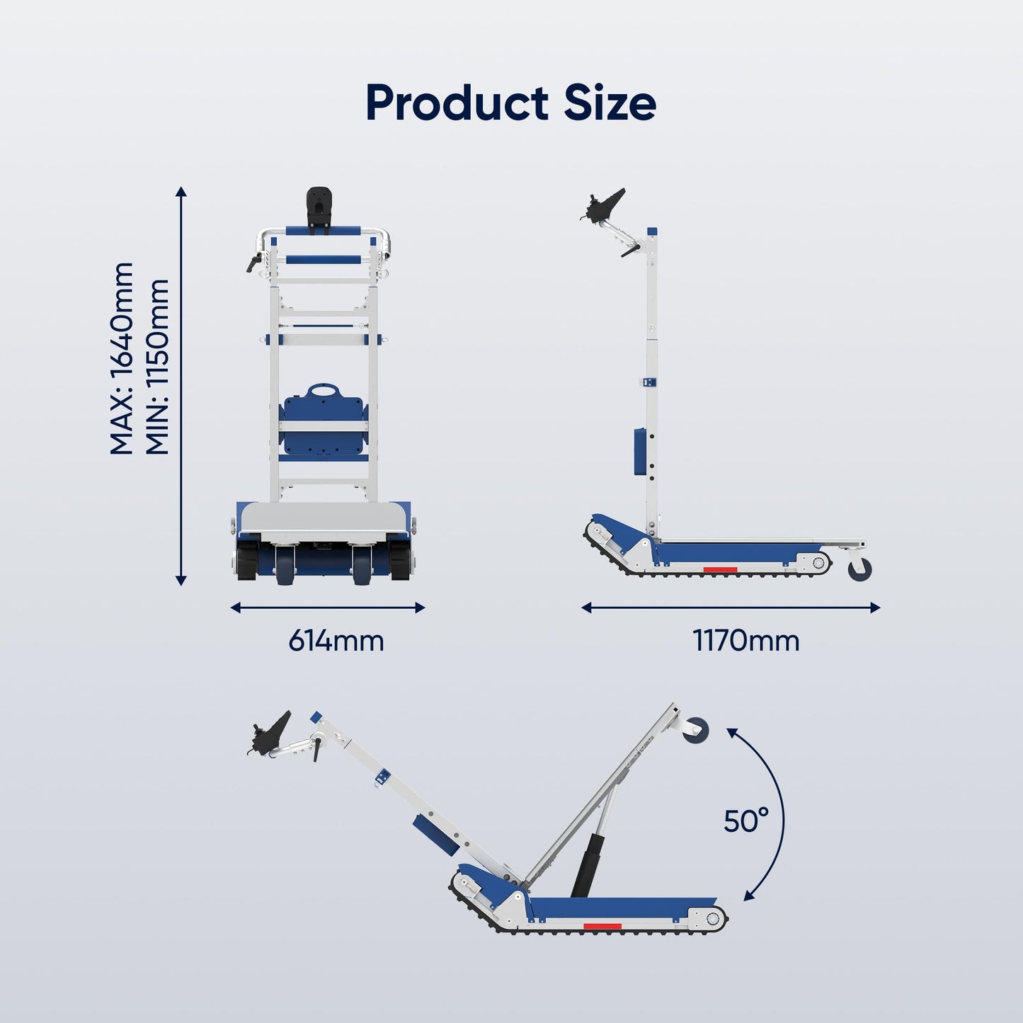 Heavy Duty Track Stair Climbing Cart, Electric Stair Climbing Hand Trucks with Support Wheel 925 lb Capacity(CT420SC)