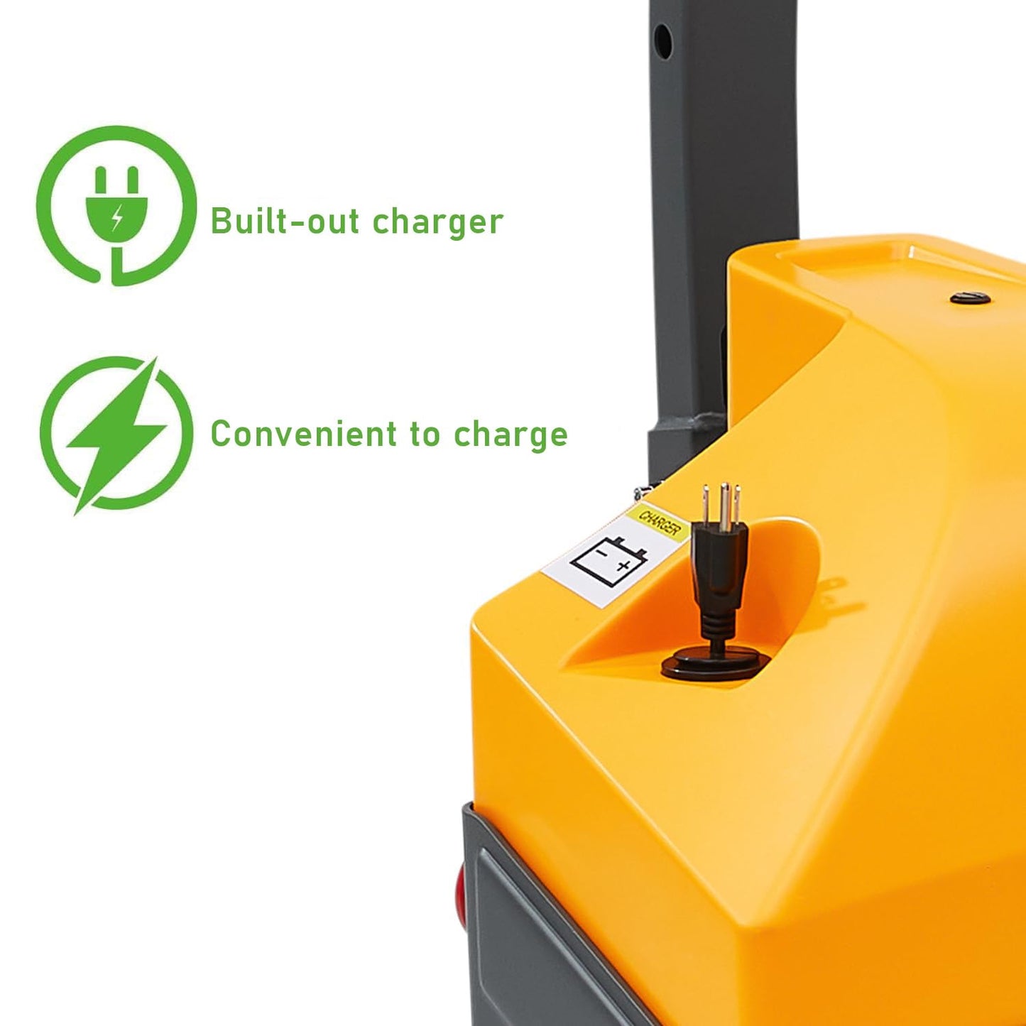 T Tory Carrier Full Electric Pallet Jack Truck 4400lbs Capacity 48" x27" Fork Size Powered Pallet Trucks, Built-Out Charger Suitable for Narrow Space, Indoor Handling & Lifting