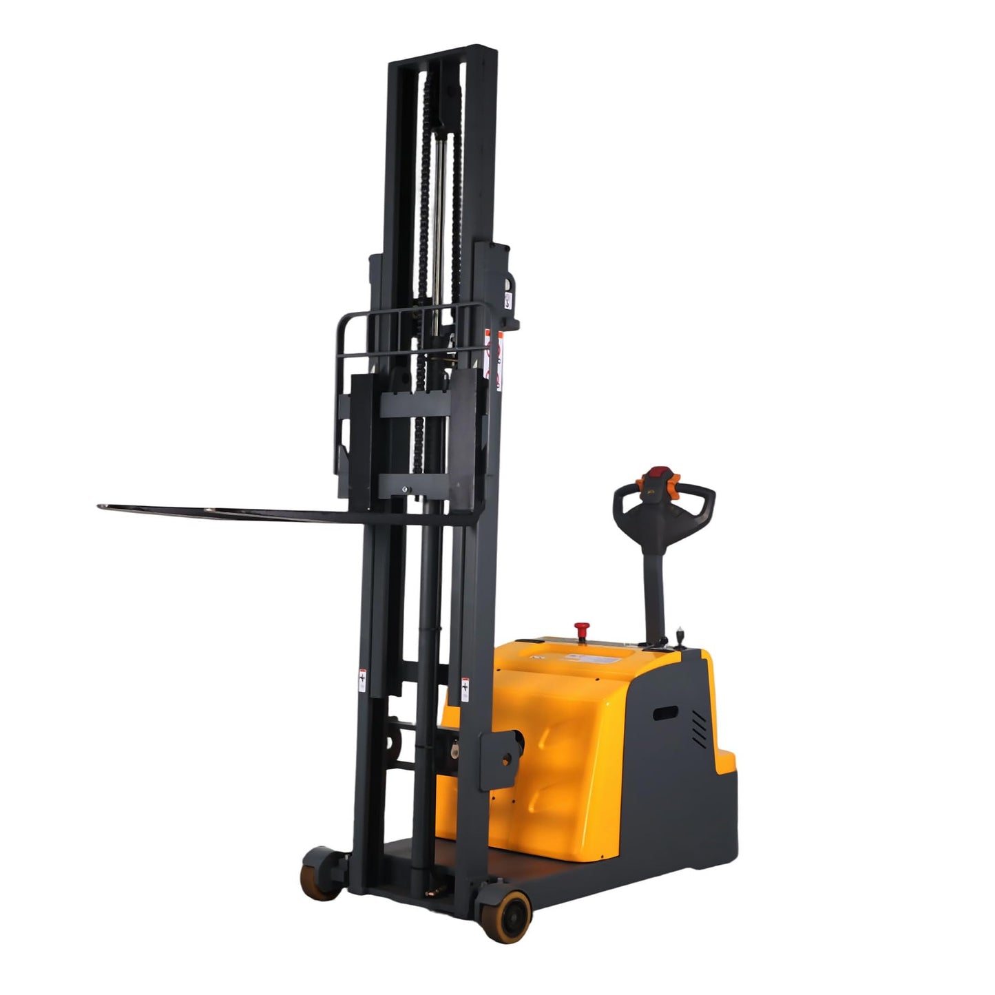 Counterbalanced Electric Stacker 2200lbs Capacity 118" Lifting Height Straddle Legs Lift