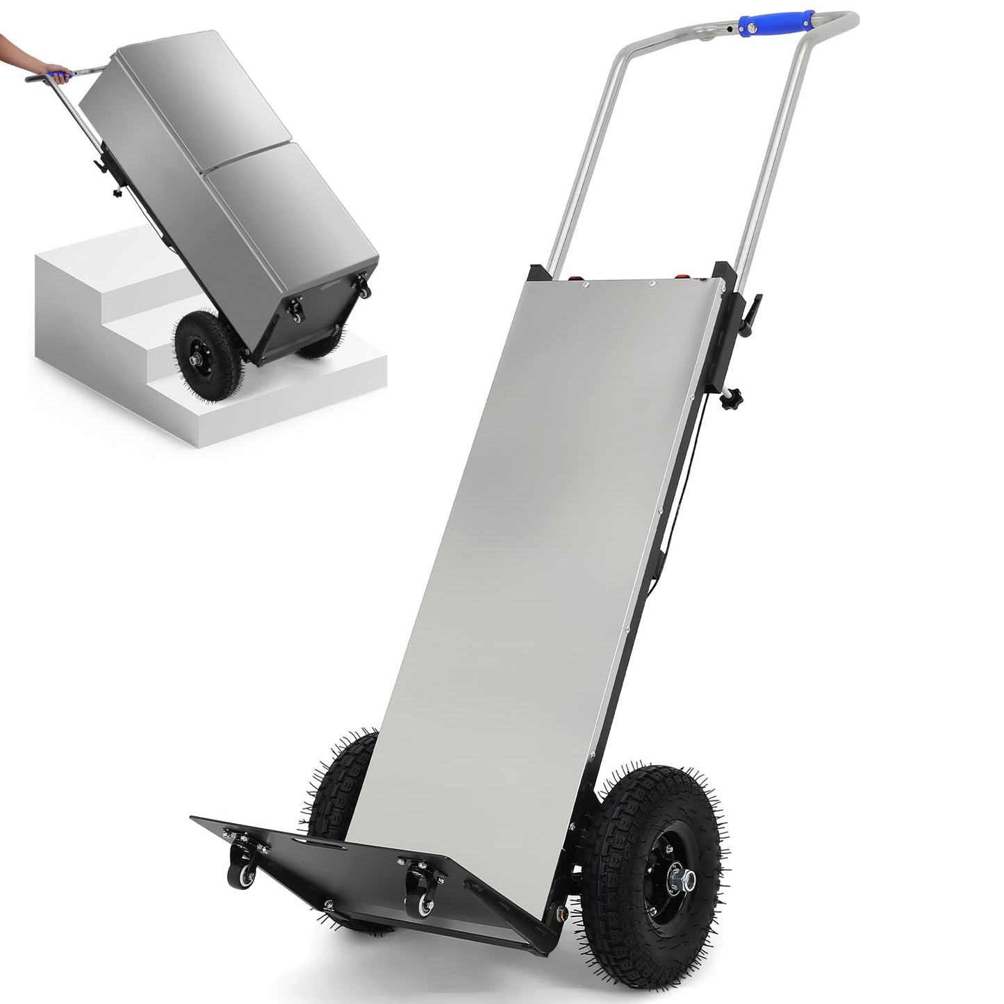 1200W Electric Stair Climbing Dolly, 900LBS Electric Hand Trucks Foldable, Heavy Duty Stair Climber, Foldable Stair Climbing Cart with Telescopic Handle for Moving Furniture Fridge Appliance
