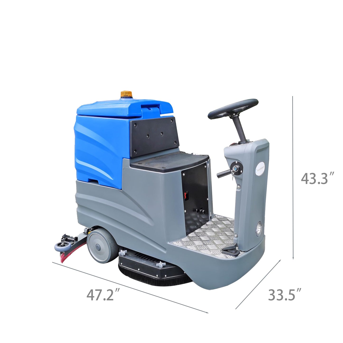 Fixturedisplays® Ride-On Driving Floor Scrubber Machine Battery Powered Warehouse Industrial Cleaner 21 Inches Clean Width, 3000M2/H Clean Efficiency 15761-NEW-SL