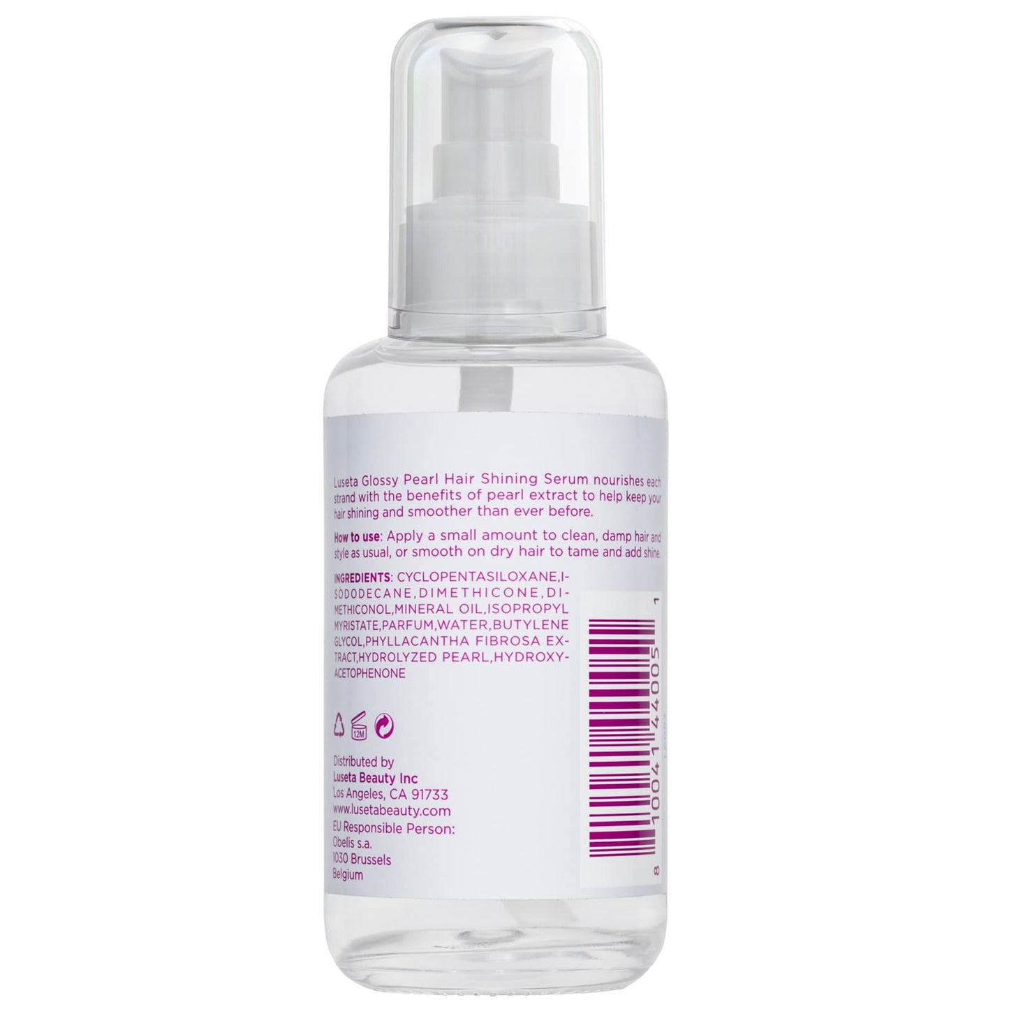 Luseta Glossy Pearl Shining Serum for Frizzy Hair Smoothing and Nourishing with Pearl Extract, Awakening Shine for Dull Hair - 3.38 oz