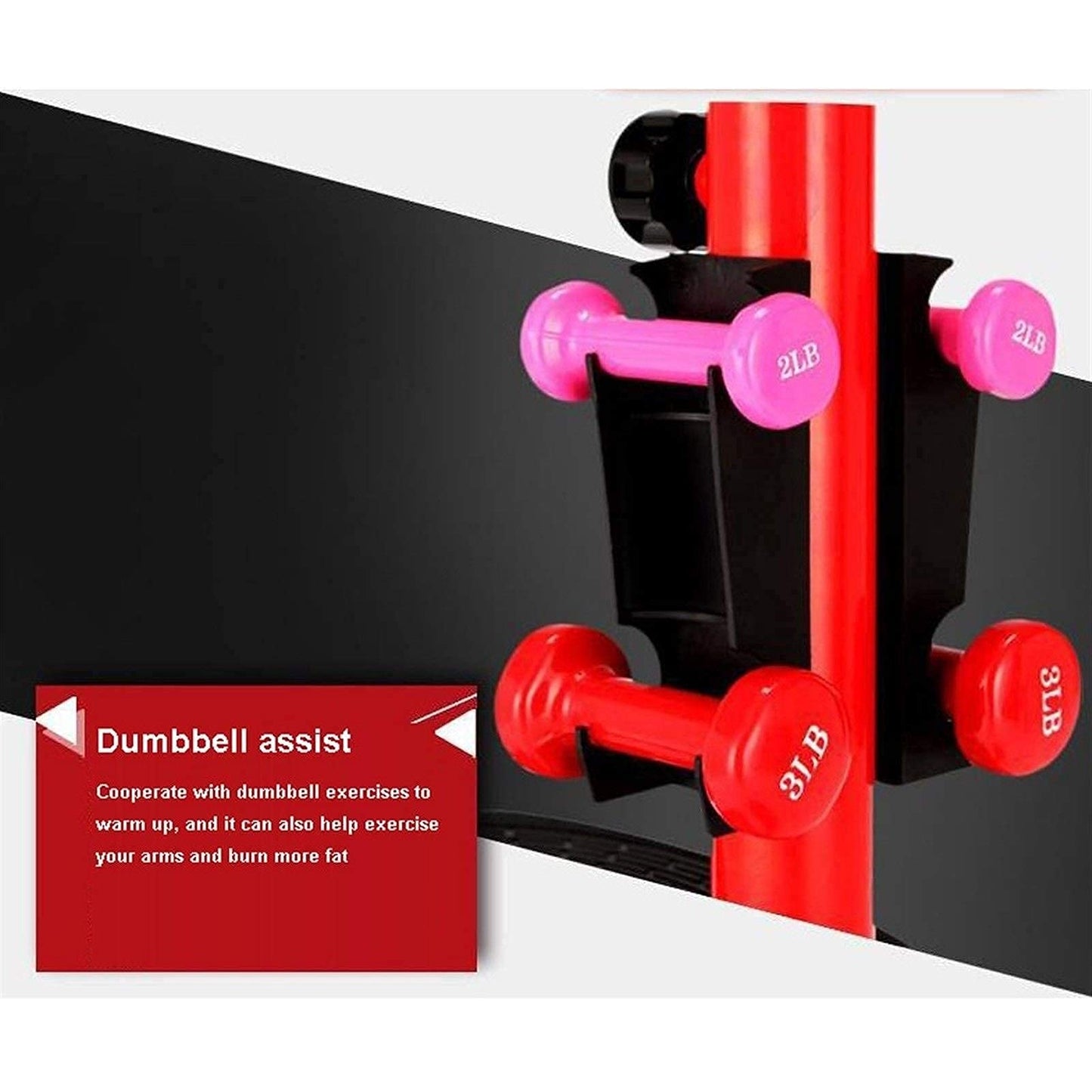 ZHCWEP Stepper Mini-Stepper Swing Stepper Multifunction Stair Step Machiner Home Stepper Workout Fitness Machine Silent Sport Exercise Gym with Handle Bar, Red