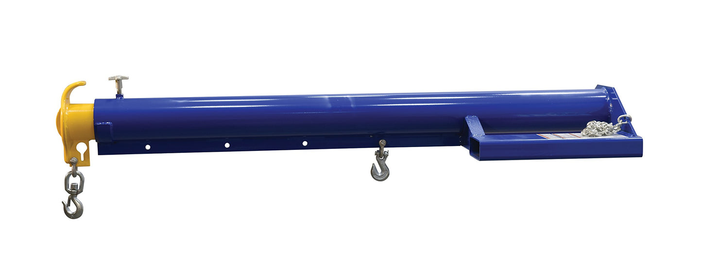 Vestil LM-EBT-4-24 Steel Economy Telescoping Lift Boom 24 In. Fork Pocket Center 4,000 Lb. Capacity Blue and Yellow
