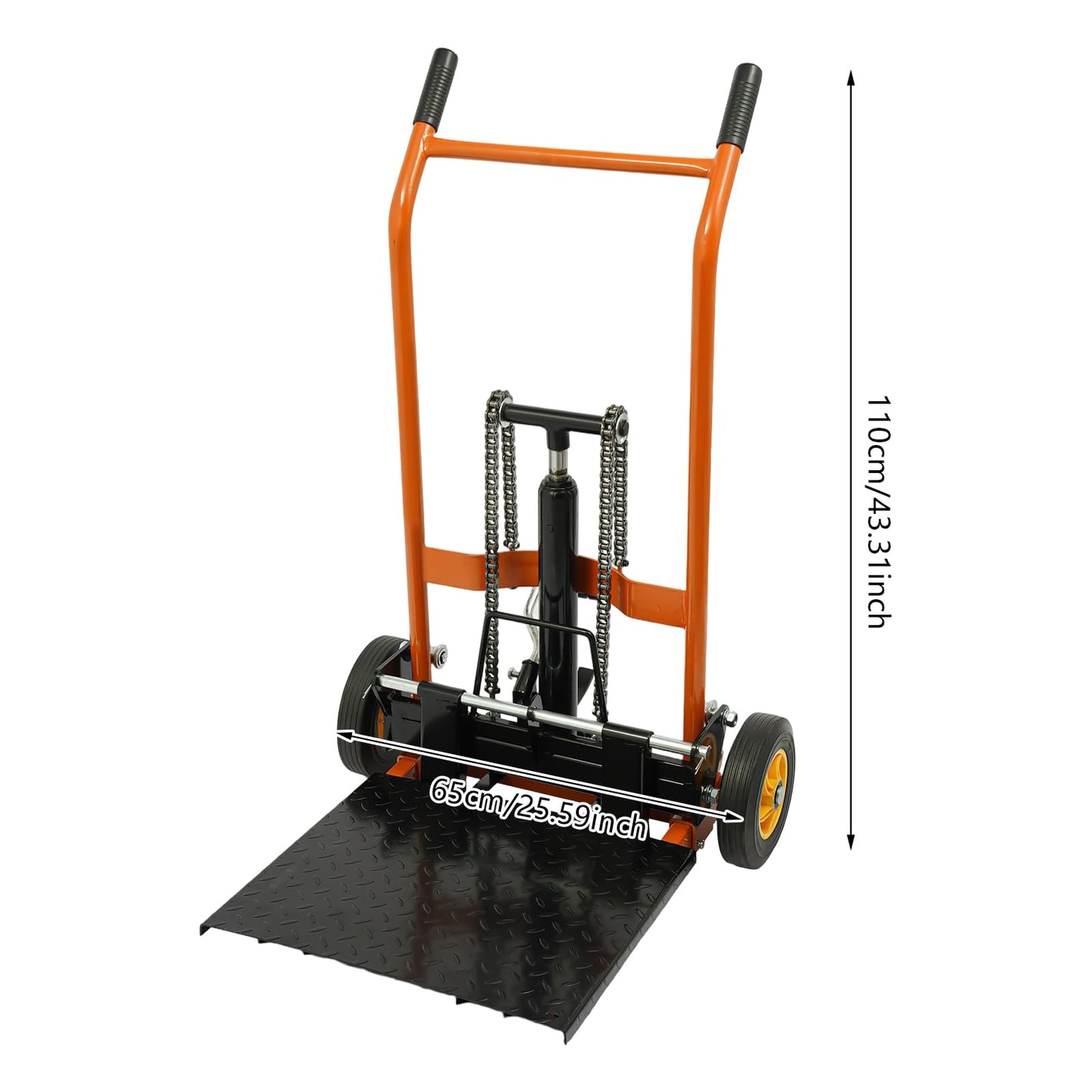 441lbs Hydraulic Stacker,Heavy Duty Hydraulic Material Lift Pallet Truck,Trolley Cart - Adjustable Fork Lift 3.94-23.62in, 9-inch Casters for Warehouse Factory Construction