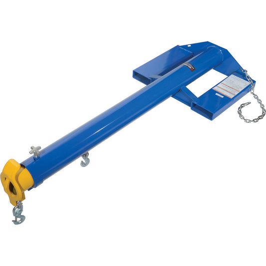 Global Industrial Forklift Telescoping Jib Boom Crane, Adjustable 86-1/4" to 153-3/4" Length Range, 4000 Lb. Capacity, Moves Heavy, Awkward or Long Loads